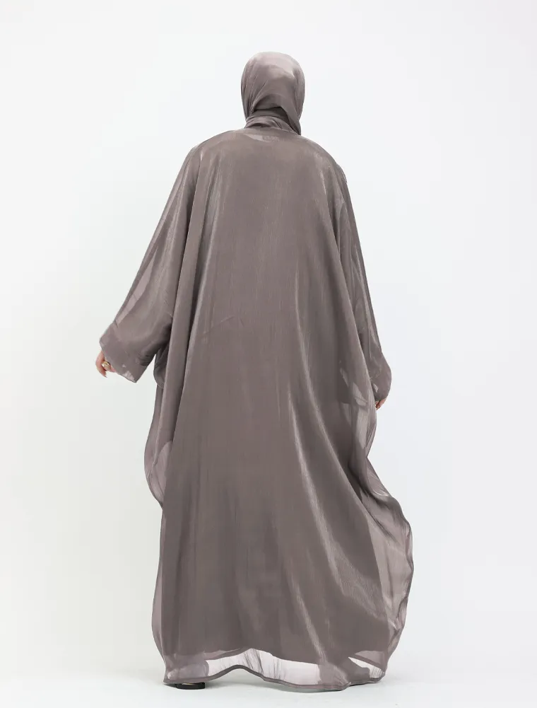 Mocha Organza Kimono Set